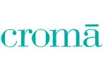Logo of cromā in a modern teal font, featuring a stylized long vowel mark above the letter a.
